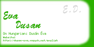 eva dusan business card